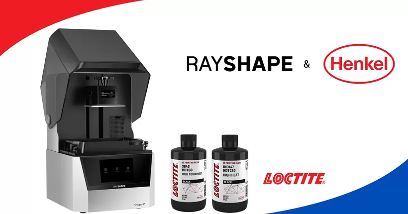 Henkel과 RAYSHAPE, Shape 1 3D 프린팅 솔루션에 LOCTITE 3D 프린팅 수지 검증 파트너십 발표